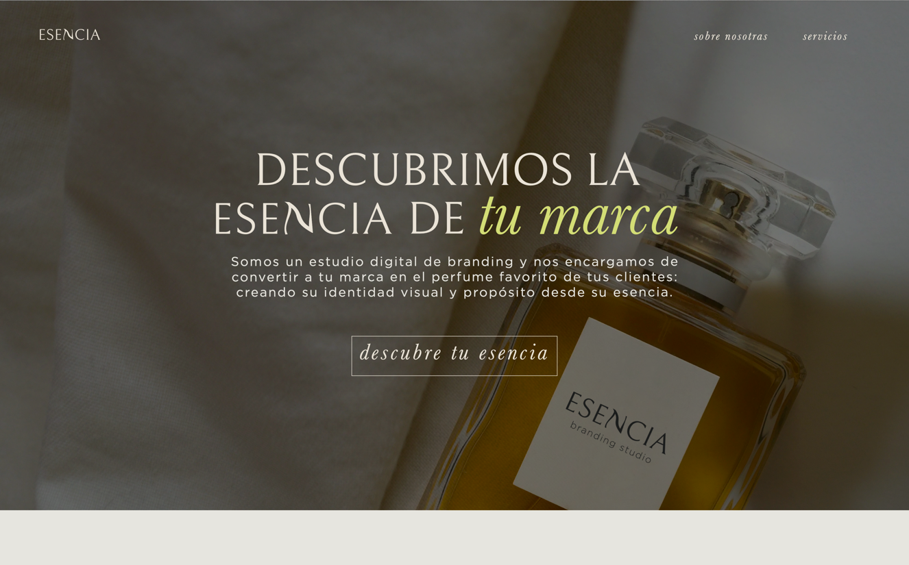 Esencia Branding website screenshot